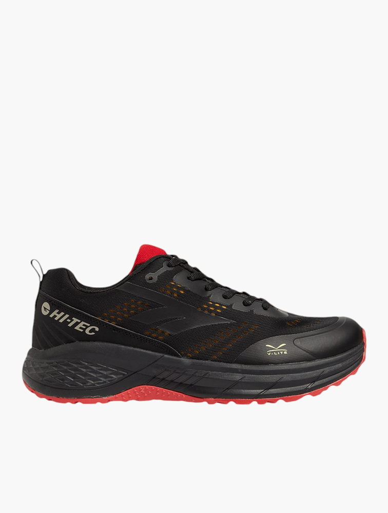 MyRunway | Shop Hi-Tec Black & Red Trail Enduro Lace Up Sneakers